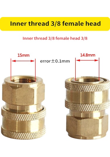 Geeroyoo Yüksek Basınçlı Yıkama Makinesi Hızlı Bağlantı Seti - Pirinç Malzeme, 8 Parça, 22 14/1/2 3/8 Dönüştürücü