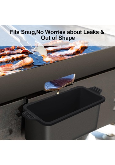 Ximistore9 2 Adet Siyah Silikon Yağ Fincan Kılıfı, Tekrarlı Kullanımlı, Dayanıklı, Fritöz Ve Tava Yağ Damlacık Tepsisi, Teppanyaki Aksesuarı Siyah