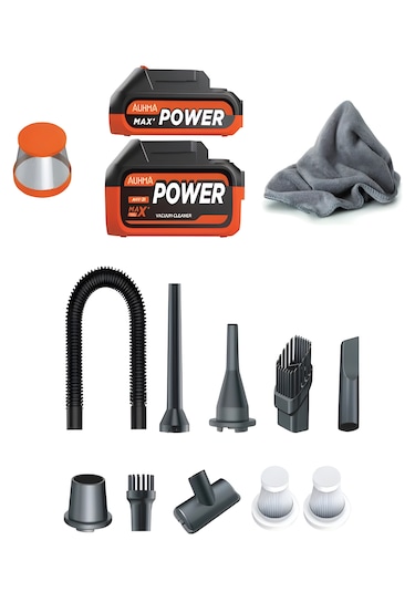 20000pa Güçlü Emişli Çift Bataryalı Dijital Göstergeli Kablosuz Vakumlu Üflemeli Araç Süpürgesi -