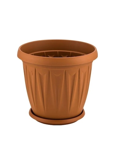Omnipazar Sy-5704 5 Litre Plastik Ürgüp Saksı Takımı No 4 Kahverengi