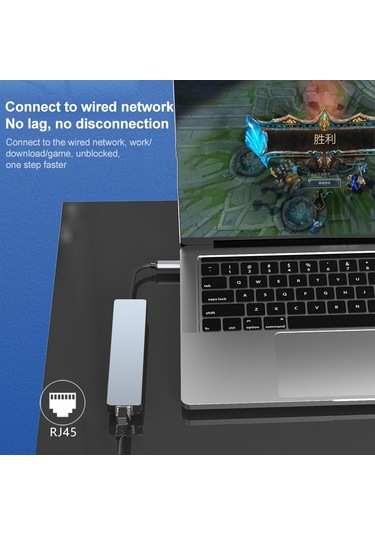 7'si 1 Arada Rj45 + Sd/tf + Usb 3.0 X 2 + Hdmı + Pd - Usb-c / Type-c Hub Adaptörü