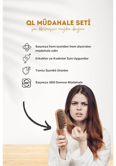 Quality Life Saç Dökülmesine Karşı Şampuan 3 x 300 ML + Saç Vitamini 3 x 60 Tablet + Serum 3 x 50 ML
