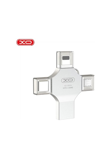 Dk04 128gb 4 İn 1 Flash Bellek Usb-a Micro Lightning Type-c Apple Uyumlu iPhone Android  Metal Flash Drive