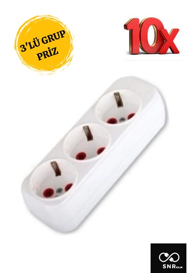 Snrelk 10 Adet 3'lü Klemensli Kablosuz Grup Priz