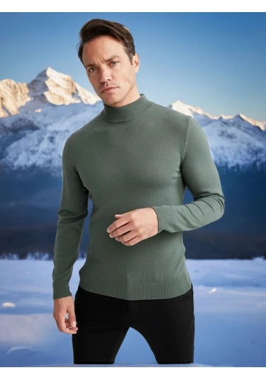 Sergio Tex Boğazı Olmayan Sıcak Kazak 51340927 Koyu Zeytin Yeşili