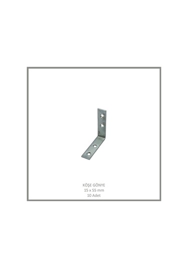 Köşe Gönye, Sac Gönye, 15 X 55 Mm 10 Adet Metalik