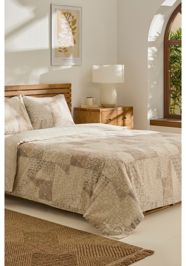 Kaşmir Home Lea Çift Kişilik Nevresim Takımı Bej Bej
