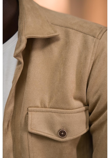 Advante Regular Fit Likralı Çift Cepli Pamuklu Astarsız Kadife Gömlek 001