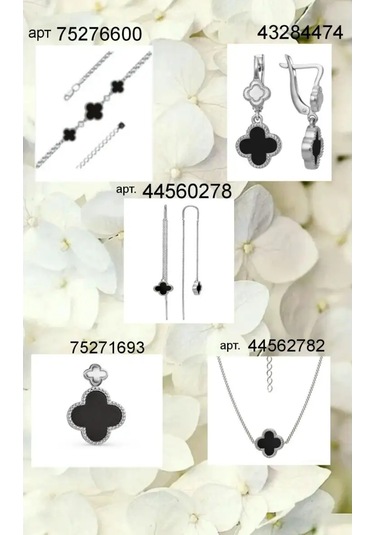 Sılver Whale Yonca Kolye 44562782 Gri