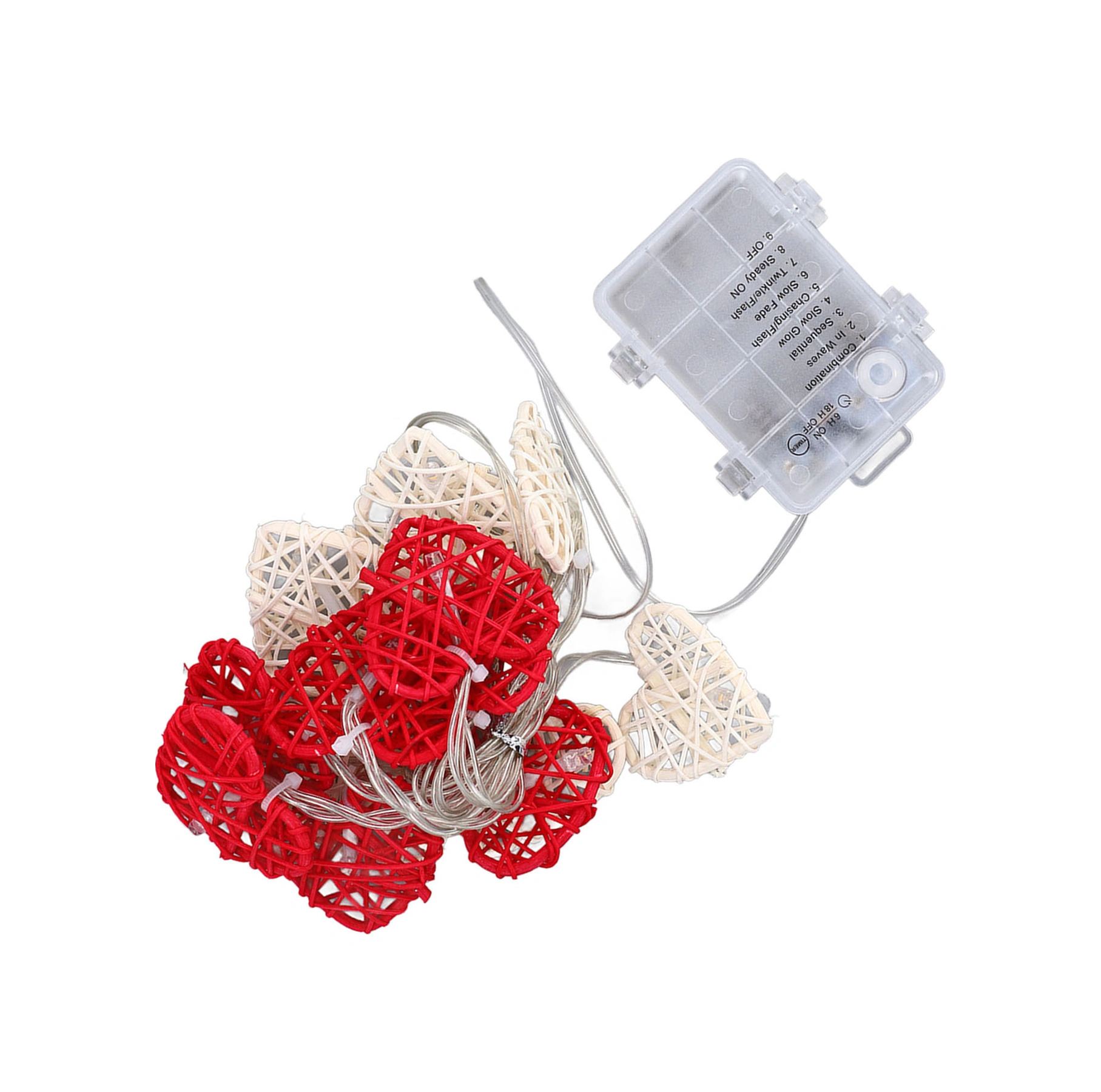 Geeroyoo Güvenilir Rattan Kalp Işıklı Zincir, 14 Led Isı Işığı, 3xaa Pil İle Çalışır, Ev Dekorasyonu, Nikah Ve Sevgililer Günü İçin Diğer