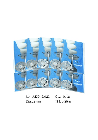 10 Adet Wellck Diş Laboratuvarı Parlatma Elmas Diskler 0.25mm Çift Taraflı Kaplama Disk Diş Hekimi Döner Kesme Aleti Parlatıcı Makinesi Koyu Sarı Chına