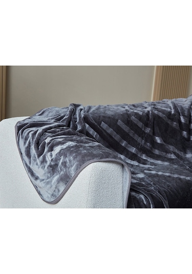 Doqu Embos Battaniye Perlina Çift Kişilik Gri