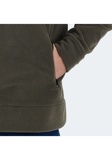 Slazenger KADMOS Erkek Fermuarlı Dik Yaka Cepli Haki Polar