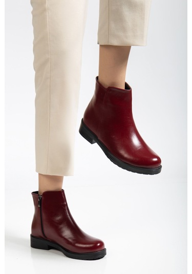 165-204 Bordo Yanki Günlük Kadın Bot Bordo