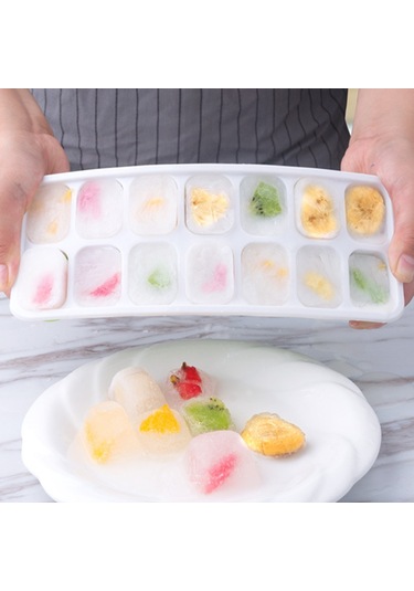 Geeksen 14 Izgaralı Silikon Buz Kalıbı Tepsisi Sıçramaya Dayanıklı Çıkarılabilir Kapaklı Ev Yapımı Buz Kalıbı Preslenmiş Buz Küpü Makinesi Okyanus Mavisi 14 Izgaralı Kapaklı 25,4 Çok Renkli