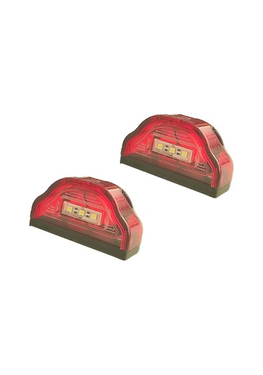 2 Adet Tır Kamyon Dorse Plaka Lambası Kobra Kırmızı 12-24 Volt