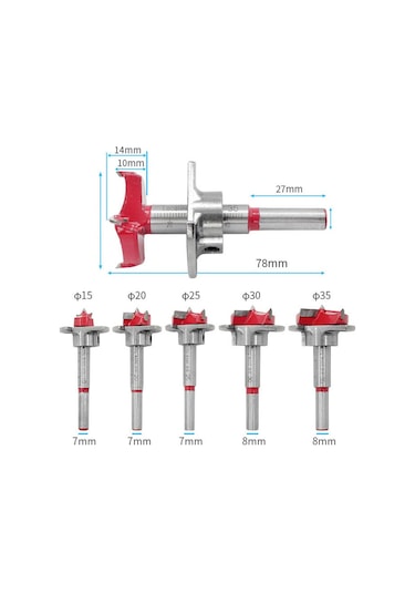Ahşap Freze Panç Bıçak Takımı Atarlanabilir Derinlik Tas Menteşe