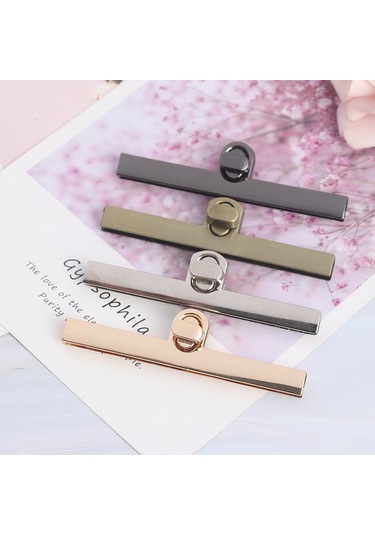 Koyu Kahverengi 1 Adet Vintage Çanta Metal Toka Dönüş Kilitleri Büküm Düğmesi Diy Çanta Aksesuarları