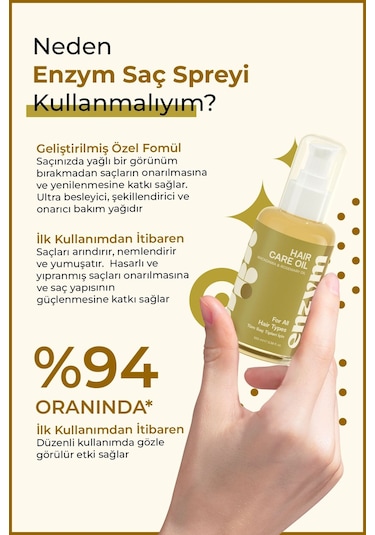 Enzym Cosmetıcshızla Uzama Etkili, Onarıcı Kompleks Doğal Saç Bakım Yağı 100 Ml Macadamia Ve Biberiye Yağı
