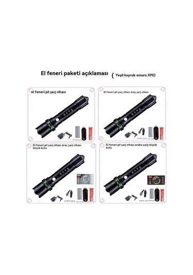Createtech Zoom Xpe Vertebra Tuomeng Siyah Şarjı Şarj Pil Parlak Led Kuyruk Kutu Işık Fonksiyonlu Feneri Feneri El El Daire Çok Cihazı Büyük Araba Alaşımlı Açık 126g-yeşil Jy Siyah