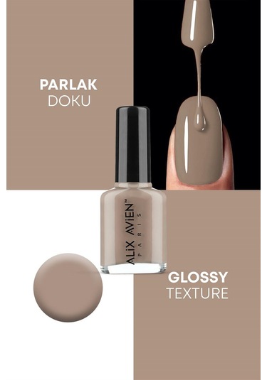Alix Avien Nude Kahve Oje 87 Yüksek Pigmentli Uzun Süreli Kalıcılık Hızlı Kuruma Nail Lacquer 87