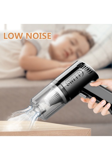 Shineyee Kablosuz Araç Süpürgesi - Usb Şarjlı 5000pa Güçlü Emiş, 1200mah Pil İle 30 Dakika Kullanım