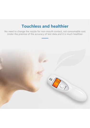 Kosona Beyaz Taşınabilir Alkol Testeri - Yüksek Hassasiyetli, Dokunsuz, Alarm Ayarı, Otomatik Kapatma, Aaa Pil Gerektirir Beyaz