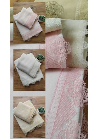 Osmanlı İğne Oyalı 6 lı Set El ve Yüz Havlusu 50/90 30/50cm Çok Renkli
