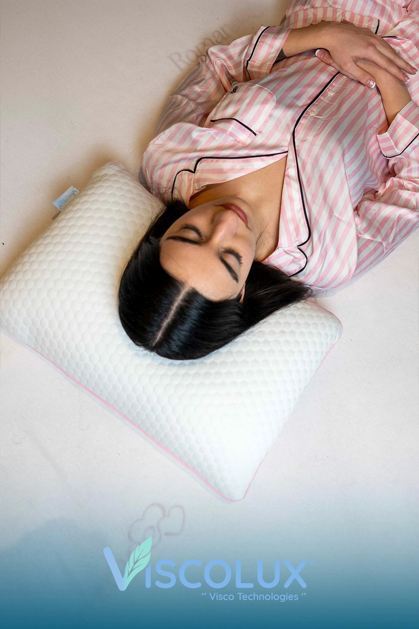 Anadolu Tombul Ortopedik Yastık - Baş Ağrısı Önleyici Klasik Visco Yastık 60x40x15 Pembe