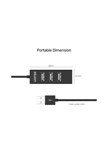 Unıtek Type-a To 4 Port Usb Hub 80cm Kablo Y-2140