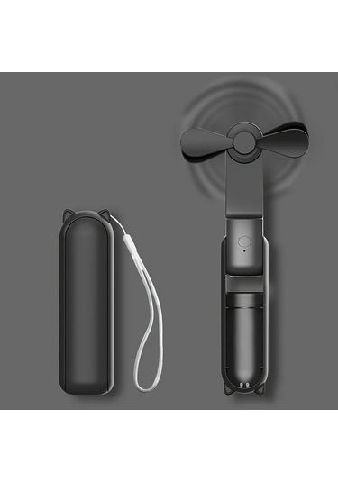 Honeybeeshop Siyah Taşınabilir Fan Şarj Edilebilir Pil Usb Şarj 2si 1 Arada Küçük Fan Kamp Ofis Soğutma Kişisel Kullanım Dayanıklı Abs
