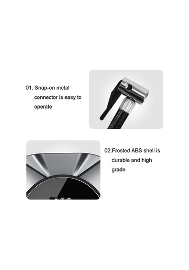 Sones 22 Silindir Araba Akıllı Dijital Ekran Şişirme Pompası Taşınabilir Araç Lastiği Pnömatik Motor Siyah