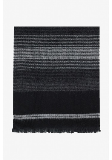 AC&Co / Altınyıldız Classics  Erkek Sıyah Grı Sıcak Tutan Desenli Triko Atkı Sıyah Grı Siyah - Gri