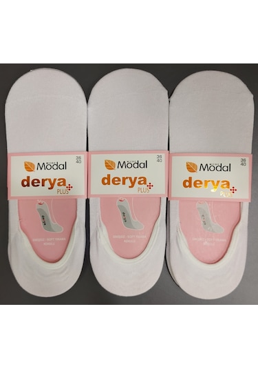 Derya Kadın Dikişsiz Modal Babet Çorap 12 Adet beyaz