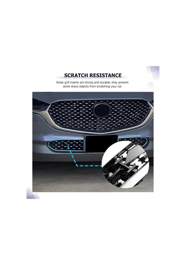 Xindoker Mazda Cx-30 2023-2025 Ön Izgara Korumalı Ağı - Abs Malzeme, 2 Adet, Araç Dış Dekorasyonu, Kolay Kurulum