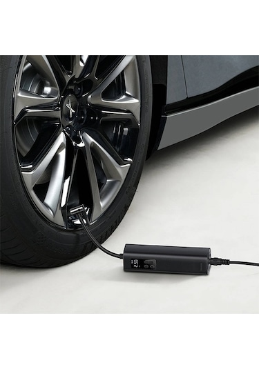 Baseus Super Mini Dijital Led Işıklı Araç Lastik Şişirme Pompası Siyah