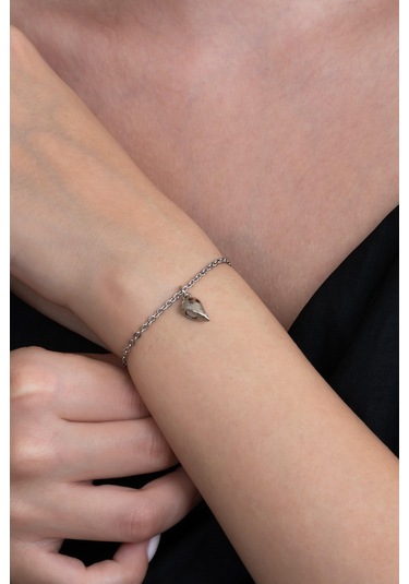 Siyah Beyaz Birleşen Kalpli Sevgili Bilekliği 1 Çift Bbb14 Çok Renkli