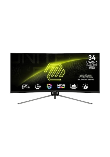 MSI MAG 345CQR 34" 1 MS 180 Hz FreeSync Premium UWQHD Curved VA LED Monitör