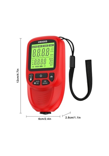 Honeybeeshop Hw400s Siyah Yüksek Hassasiyetli Kaplama Kalınlık Ölçer 0 2000μm Dayanıklı Abs Dijital Ekran Otomotiv Metal Kaplama Malzeme İncelemesi