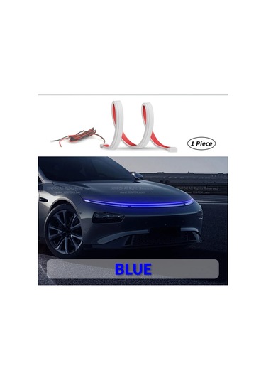 Xinfok Led Araba Kaput Işıkları Şerit Evrensel Oto Dekoratif Atmosfer Lambaları Blue 180cm 71 İnch 1 Piece Set