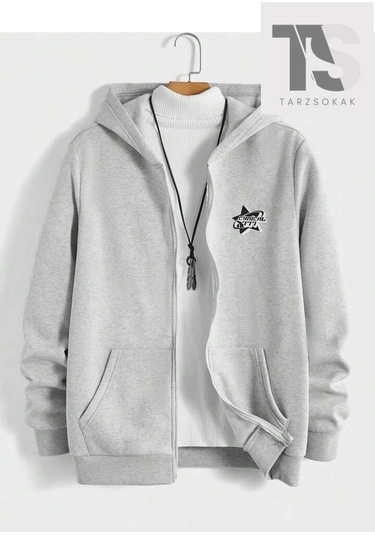 Tarzsokak Cynical 777 Sweatshirt Fermuarlı Hırka Siyah Siyah