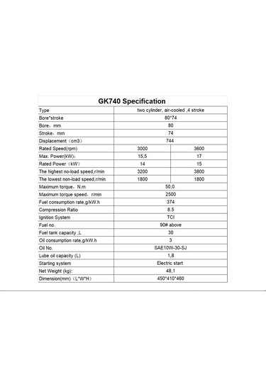 Kama By Reis GK740HE 25Hp Kamalı Marşlı Benzinli Motor