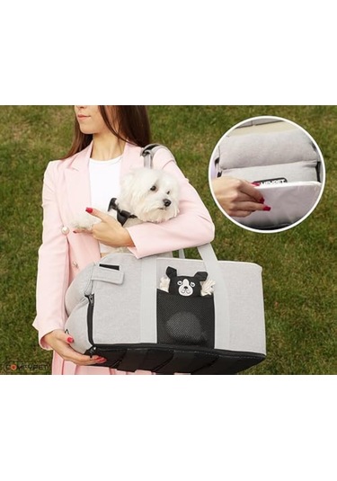 Tuomeng Köpek Araba Koltuğu Yıkanabilir Pet Araba Koltuğu Alt Plaka Üç Velcro Sabit Açık Gri