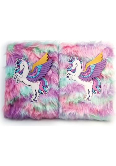 Periboia Unicorn Tasarımlı Peluş Hatıra Defteri Çok Renkli