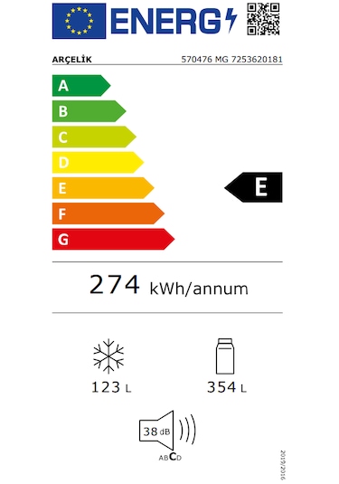 Arçelik 570476 MG 477 LT No-Frost Çift Kapılı Buzdolabı
