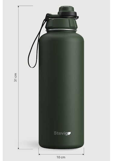 Stevig 1 Hand Leak-proof Sızdırmaz Çelik Termos 1500 Ml Green St-252 Yeşil