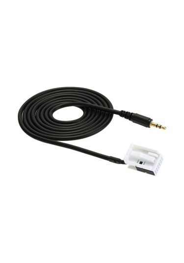 Gajeena Mercedes Aux Kablosu 3.5mm Jack 12 Pin, 144cm Uzunluk, Audio 20/30/50 Aps Uyumlu, Cep Telefonu/mp3 Müzik Bağlantısı, Siyah