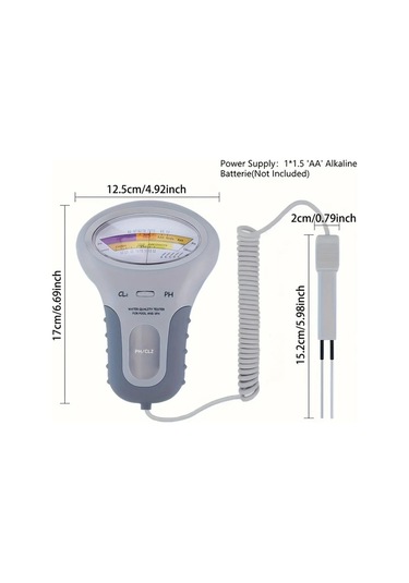 Xuweiwei Cloud Prime 2li 1 Arada Ph Ve Klor Ölçer Havuz Akvaryum Su Test Cihazı Pc101 Pilsiz