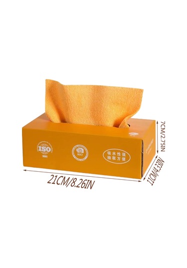 Fosenze Kutu İçerisinde Yeniden Kullanılabilir Mikrofiber Temizlik Bezi - Toz Ve Kir Serbest, Ev Ofis Araç Atölyeleri İçin Absorban Temizleyici Bezi 20 Adet Turuncu