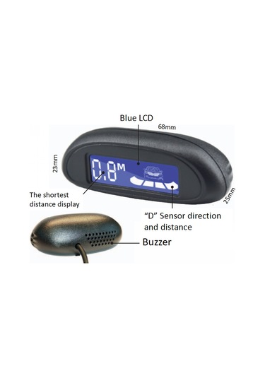 Kaliteli Geri Gidiş Radarı, 4 Kanallı Sensör Göstergesi, Ayarlanabilir Hassasiyet, Park Sensörü Lcd Kırmızı